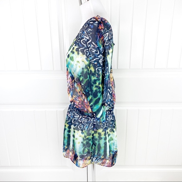 RACHEL Roy Tail Feathers Electric Swimsuit Coverup - Picture 4 of 8